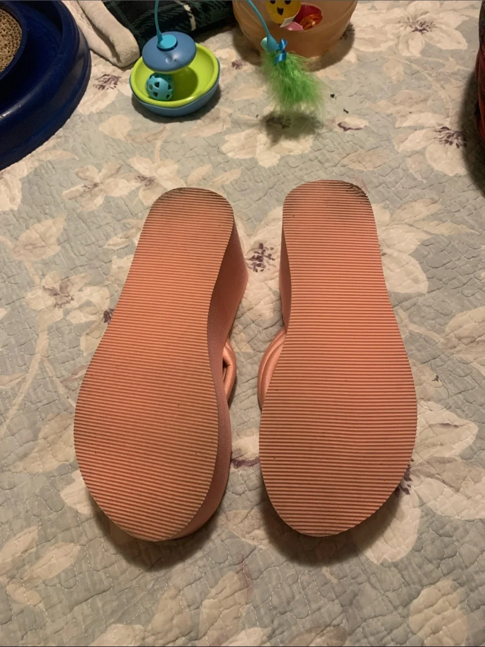 Always Pretty Women's Peach/pinkPlatform Flip-Flop Sandals Size 9